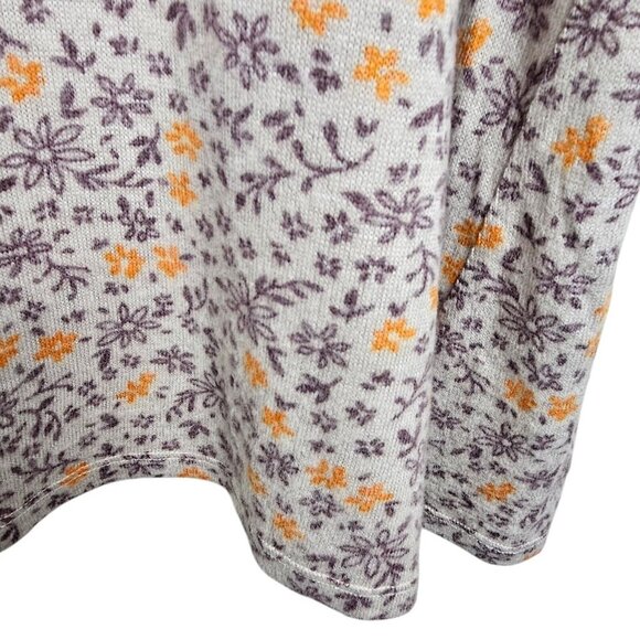 Bobeau Gray Lavender Soft Knit Floral Print Pullover Short Sleeve T Size 2XL New - Picture 9 of 10